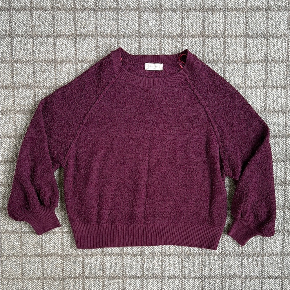Altar'd State Burgundy Textured Knit Pullover